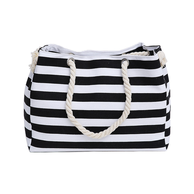 B&W STRIPE SHOULDER BAG