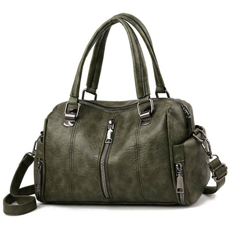 DARK GREEN CASUAL HANDBAG