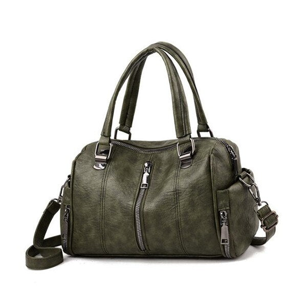 DARK GREEN CASUAL HANDBAG