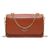 ORANGE SHOULDER BAG WITH GOLD CHAIN DETAILED