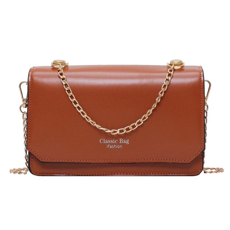 ORANGE SHOULDER BAG WITH GOLD CHAIN DETAILED