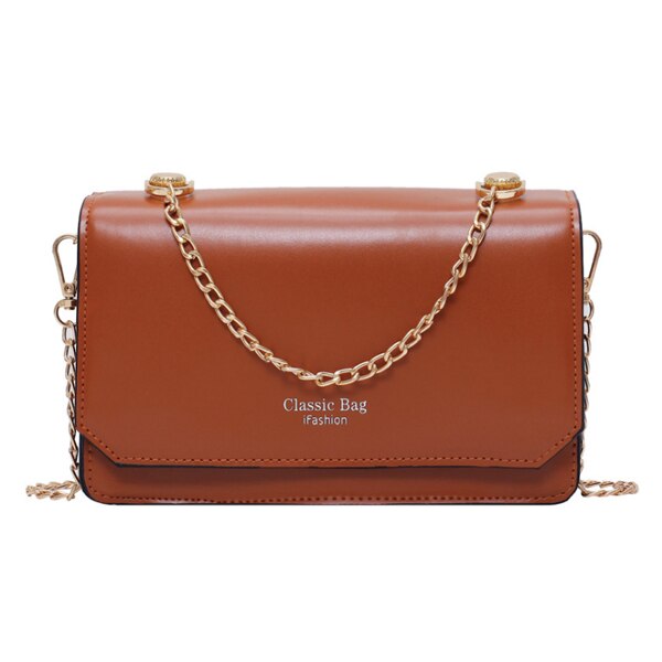 ORANGE SHOULDER BAG WITH GOLD CHAIN DETAILED