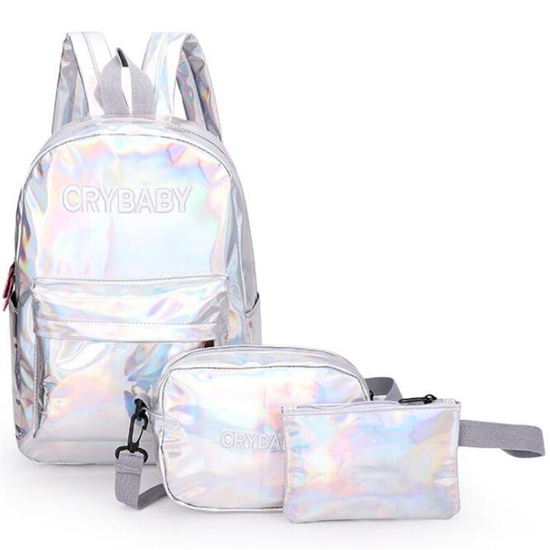 3PCS HOLOGRAPHIC BACPACK SET