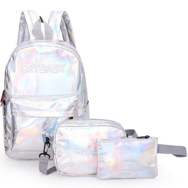 3PCS HOLOGRAPHIC BACPACK SET