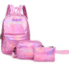 3PCS HOLOGRAPHIC BACPACK SET