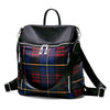 PLAID AND ZIPPER DETAILED BACKPACK