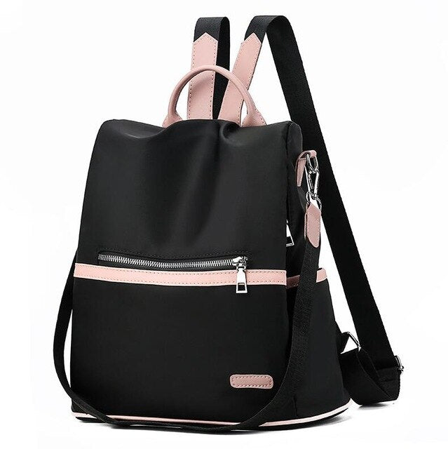 OXFORD BACKPACK WITH POWDER PINK DETAILED