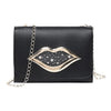 LIP SHAPED SLAP DETAILED PINK SHOULDER BAG