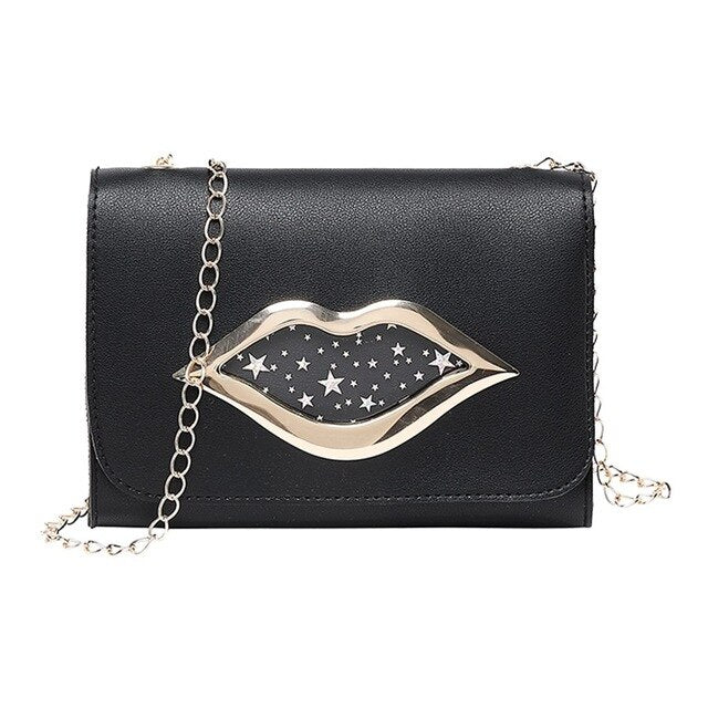 LIP SHAPED SLAP DETAILED PINK SHOULDER BAG