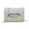 LIP SHAPED SLAP DETAILED PINK SHOULDER BAG