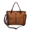 BROWN PU LEATHER TOTE BAG