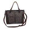 BROWN PU LEATHER TOTE BAG