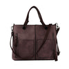 BROWN PU LEATHER TOTE BAG