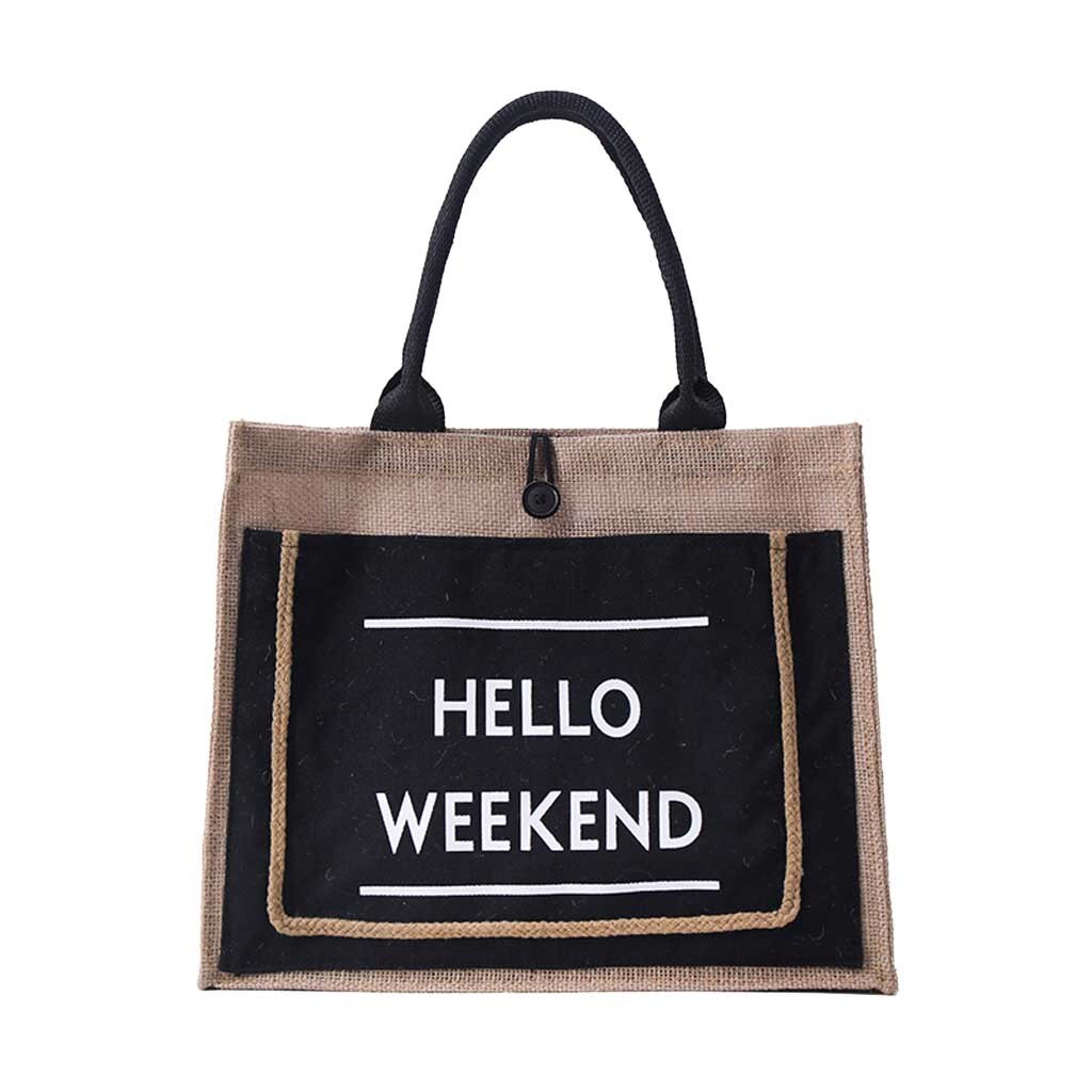 "HELLO WEEKEND" PRINTED BAG