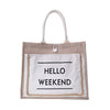 "HELLO WEEKEND" PRINTED BAG