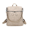 PURE COLOR FRON ZIPPER DETAILED BACKPACK