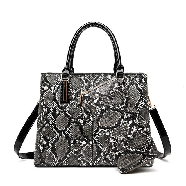 SNAKE SKIN PATTERNED HANDBAG