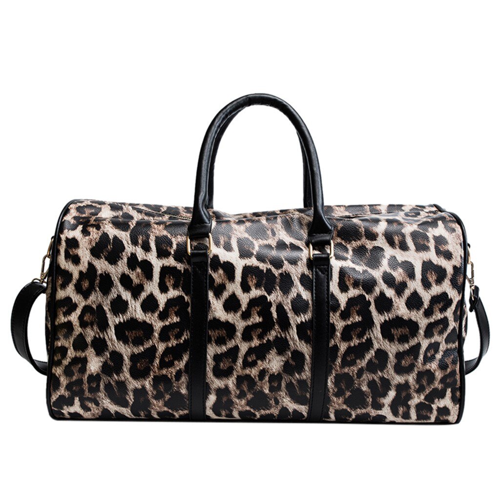 PU LEATHER LEOPARD DPRINTED TRAVEL BAG