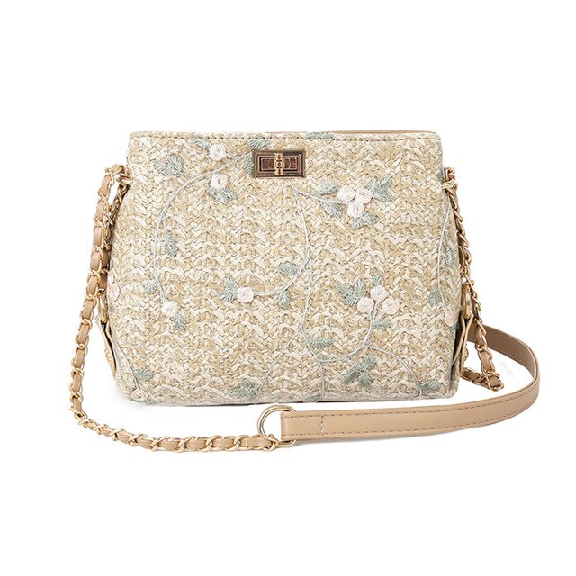 LACE FLOWERS DETAILED SHOULDER BAG