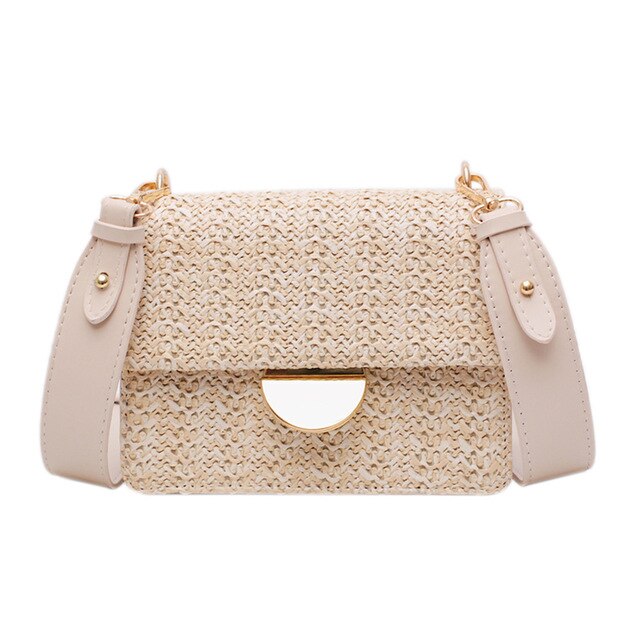 MINI STRAW LINEN SHOULDER BAG