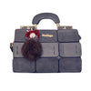 PURPLE FUR TASSEL DETAILED HANDBAG