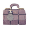 PURPLE FUR TASSEL DETAILED HANDBAG