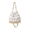 MINI BEACH STRAW BAG WITH LACE DETAILED