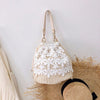 MINI BEACH STRAW BAG WITH LACE DETAILED