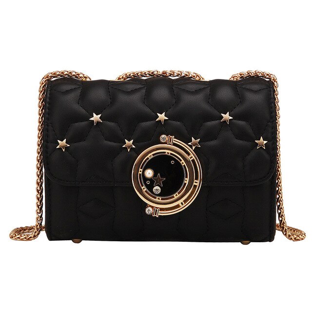 SQUARE STARS DETAILED SHOULDER BAG