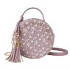 LILA ROUND EMBROIDERED SHOULDER BAG