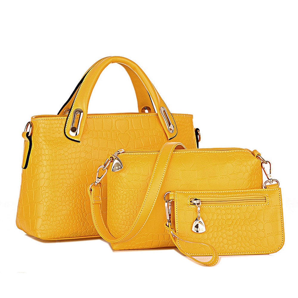 3PCS YELLOW BAG SET