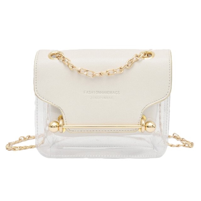 WHITE GOLD DETAILED SHOULDER BAG