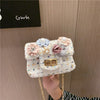 LOVELY PEARL AND FLOWER ORNAMENTAL SHOULDER BAG