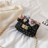 LOVELY PEARL AND FLOWER ORNAMENTAL SHOULDER BAG