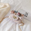 LOVELY PEARL AND FLOWER ORNAMENTAL SHOULDER BAG