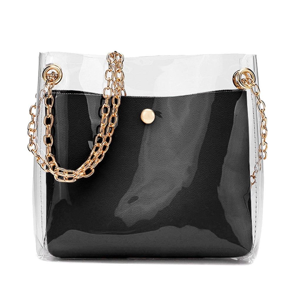 TRANSPARENT (INSIDE BLACK) SHOULDER BAG