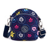 ZIPPER DETAILED FLORAL NYLON SHOULDER BAG