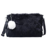 FLUFFY BLACK SHOULDER BAG