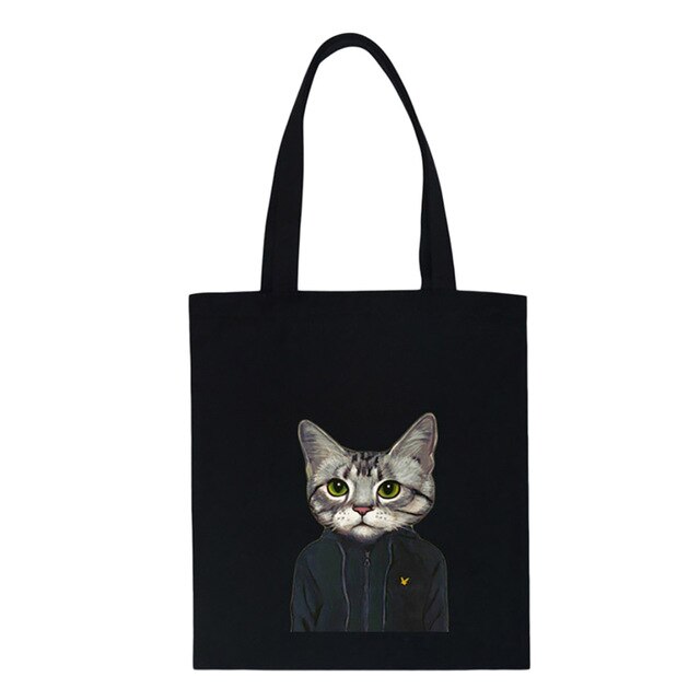 CAT PRINTED CANVAS BAG