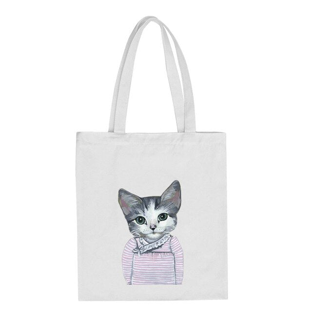 CAT PRINTED CANVAS BAG