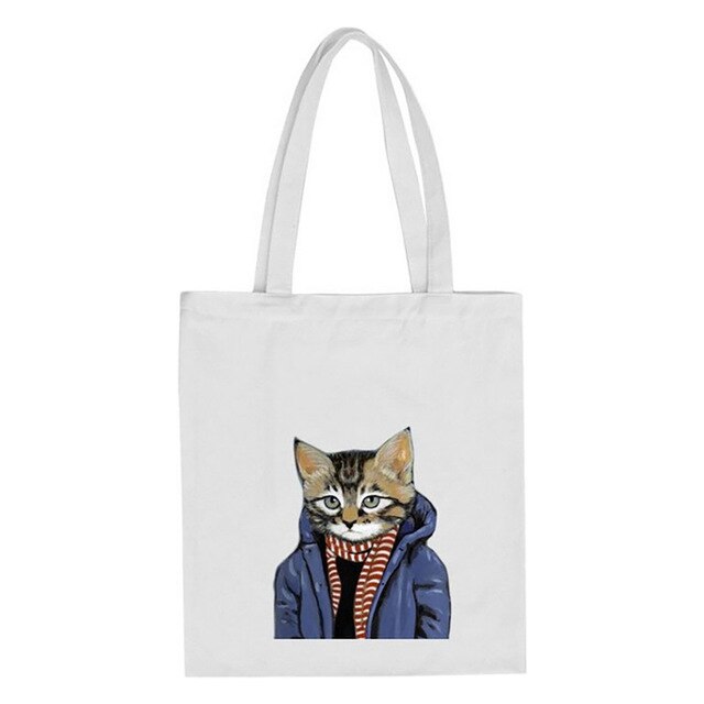 CAT PRINTED CANVAS BAG