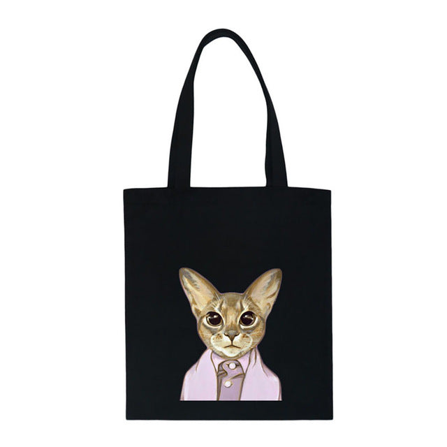 CAT PRINTED CANVAS BAG