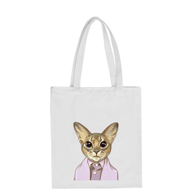 CAT PRINTED CANVAS BAG