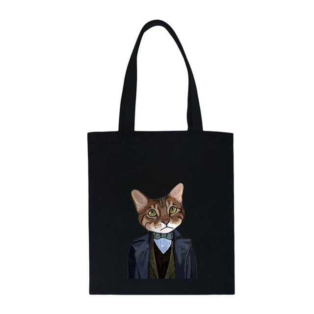 CAT PRINTED CANVAS BAG