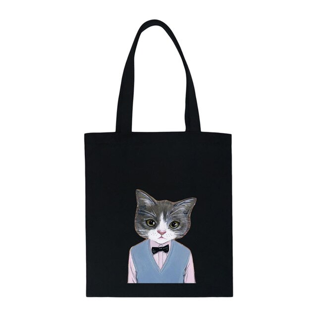 CAT PRINTED CANVAS BAG