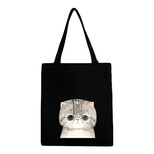 CAT PRINTED CANVAS BAG