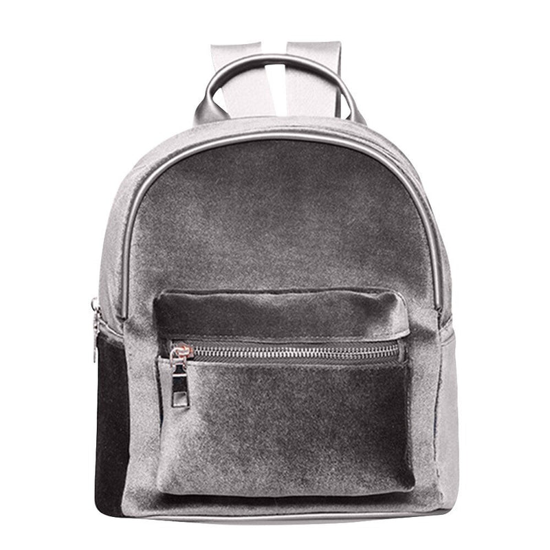 VELVET GREY FIDE POCKET DETAILED BACKPACK