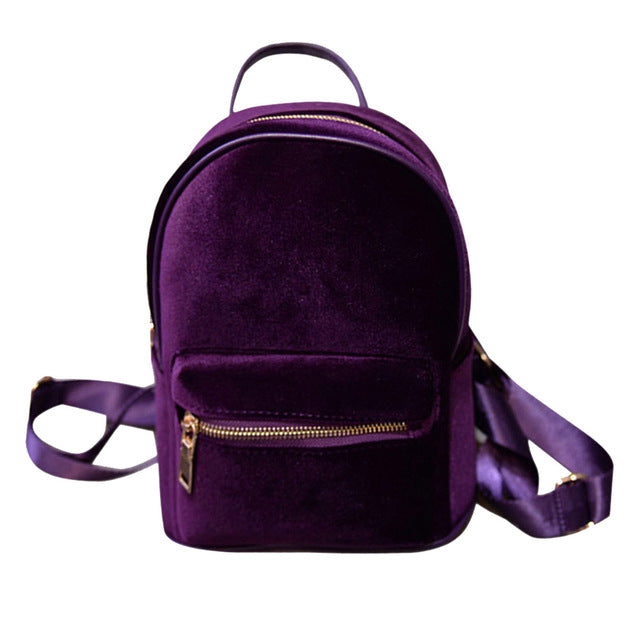 VELVET GREY FIDE POCKET DETAILED BACKPACK