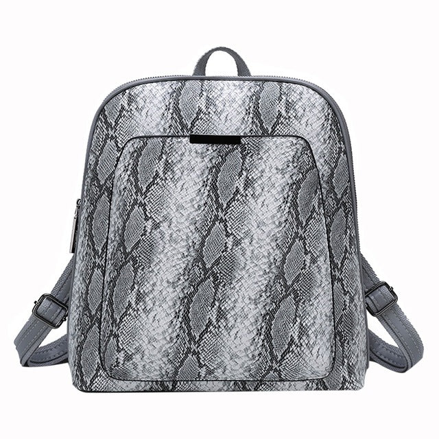 SHADES OF GREY SNAKE SKIN PATTERNED BACKAPACK