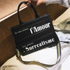 FRENCH WORDS PRINTED HANDBAG